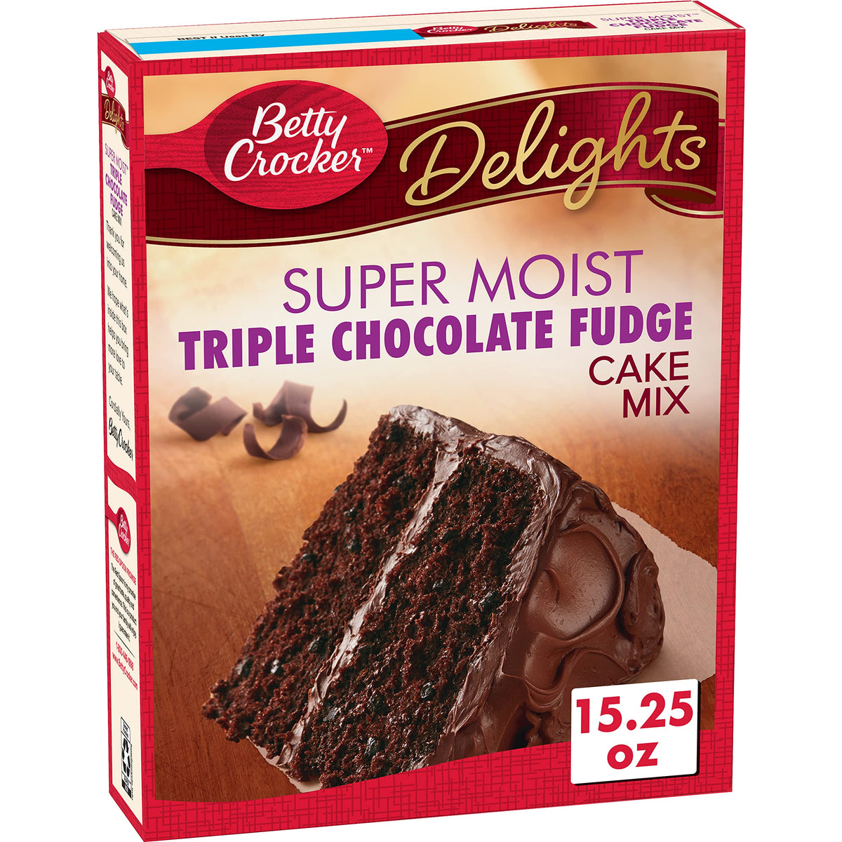 Betty Crocker, Supermoist Cake Mix, Triple Chocolate Fudge, 15.25oz Box (Pack of 6)