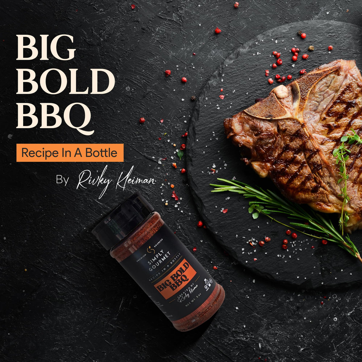 Simply Gourmet Big Bold BBQ Spices and Seasoning - Pitmaster Secret Recipe for Smoking, Grilling, and Cooking - All Purpose Premium Blend Seasoning