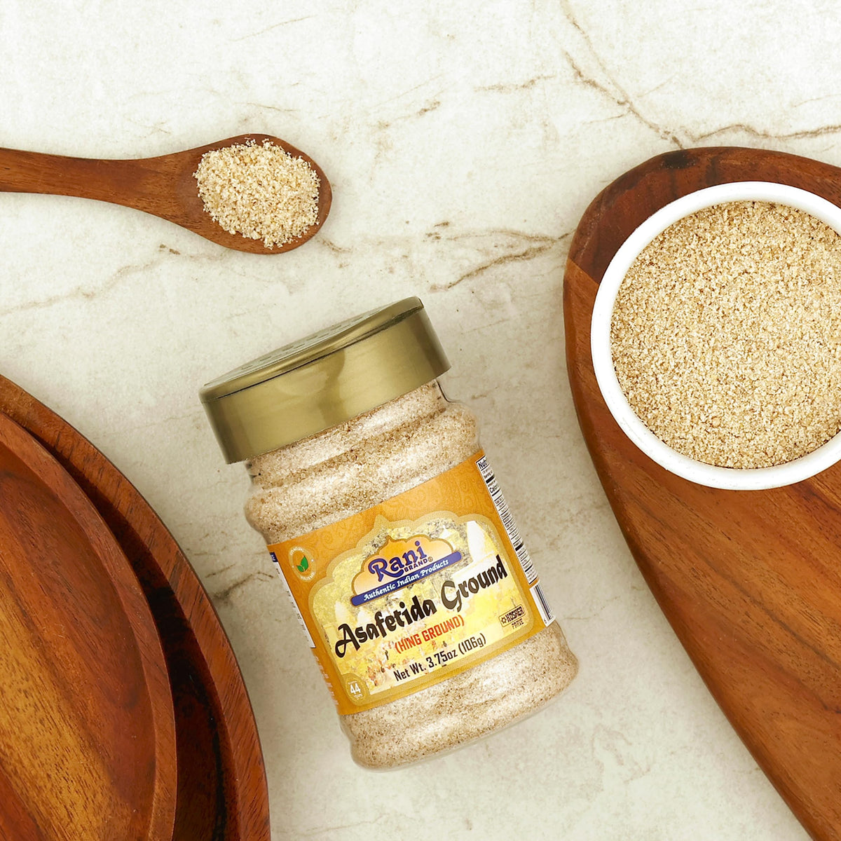 Rani Asafetida (Hing) Ground 3.75oz (106g) PET Jar ~ All Natural | Salt Free | Vegan | Non-GMO | Kosher | Asafoetida Indian Spice | Best for Onion