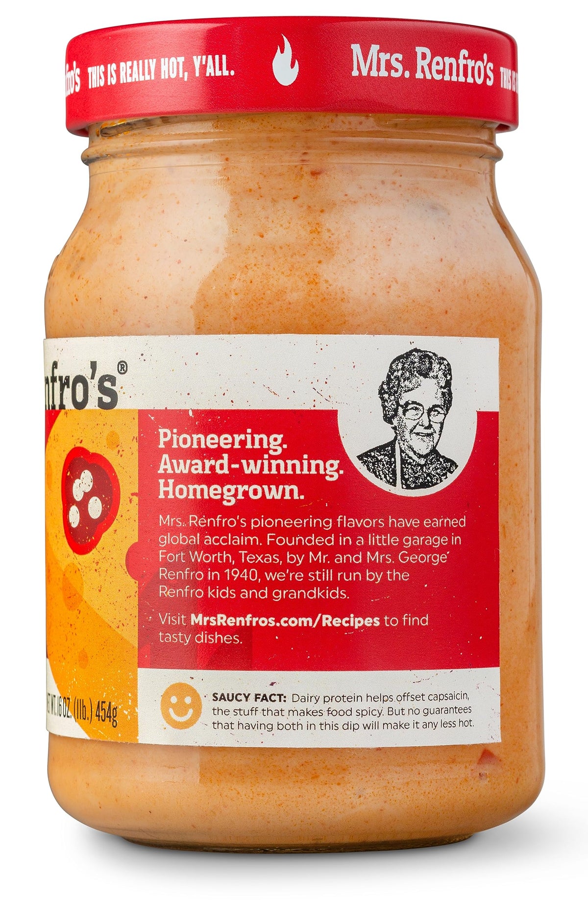 Mrs. Renfro's Ghost Pepper Nacho Cheese Dip, 16 oz Jar (Pack of 1) - Gluten Free Extra Hot Creamy Cheese Dip with Ghost Pepper - Ready-to-Serve