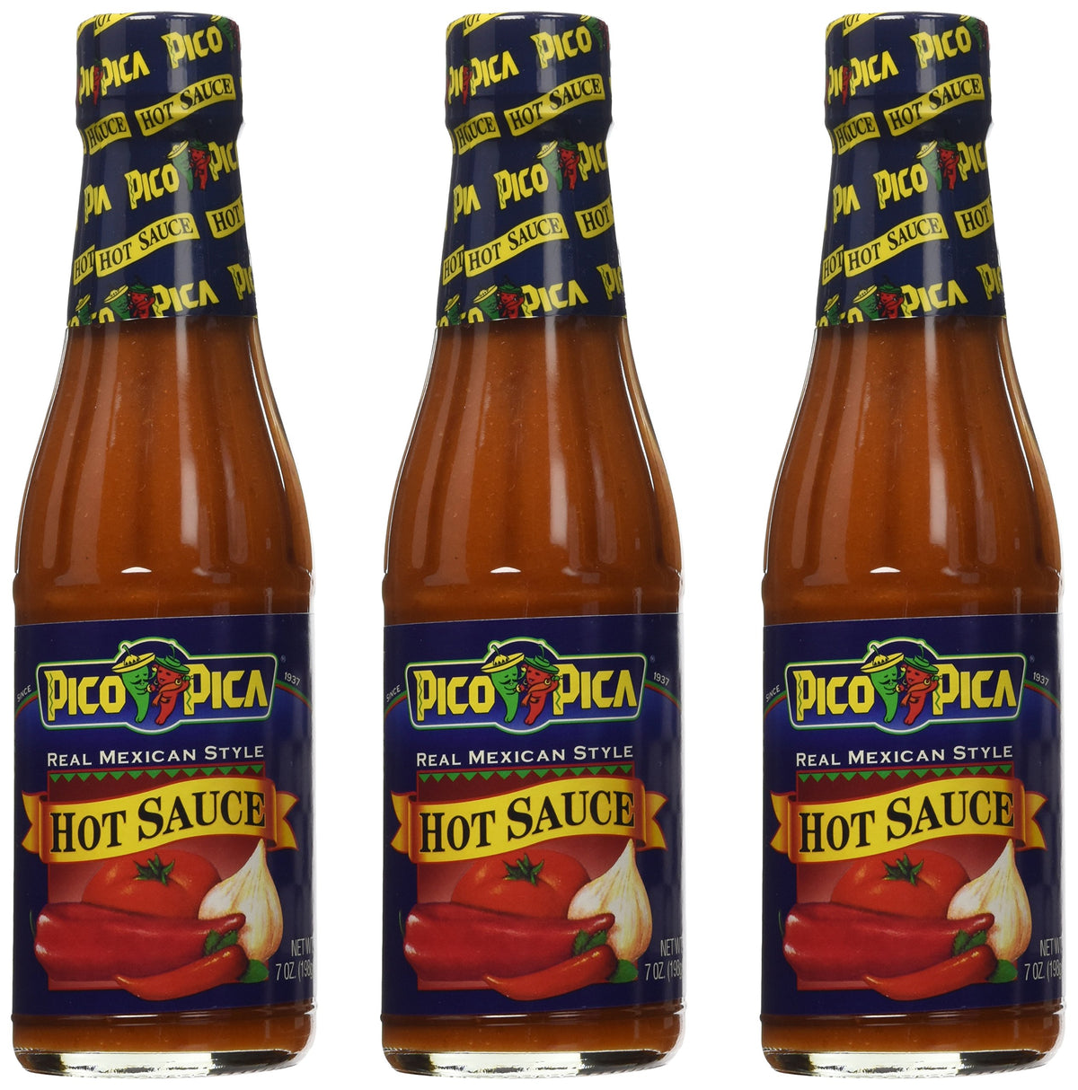 Pico Pica Mexican Hot Sauce 7 Oz (Pack of 3)