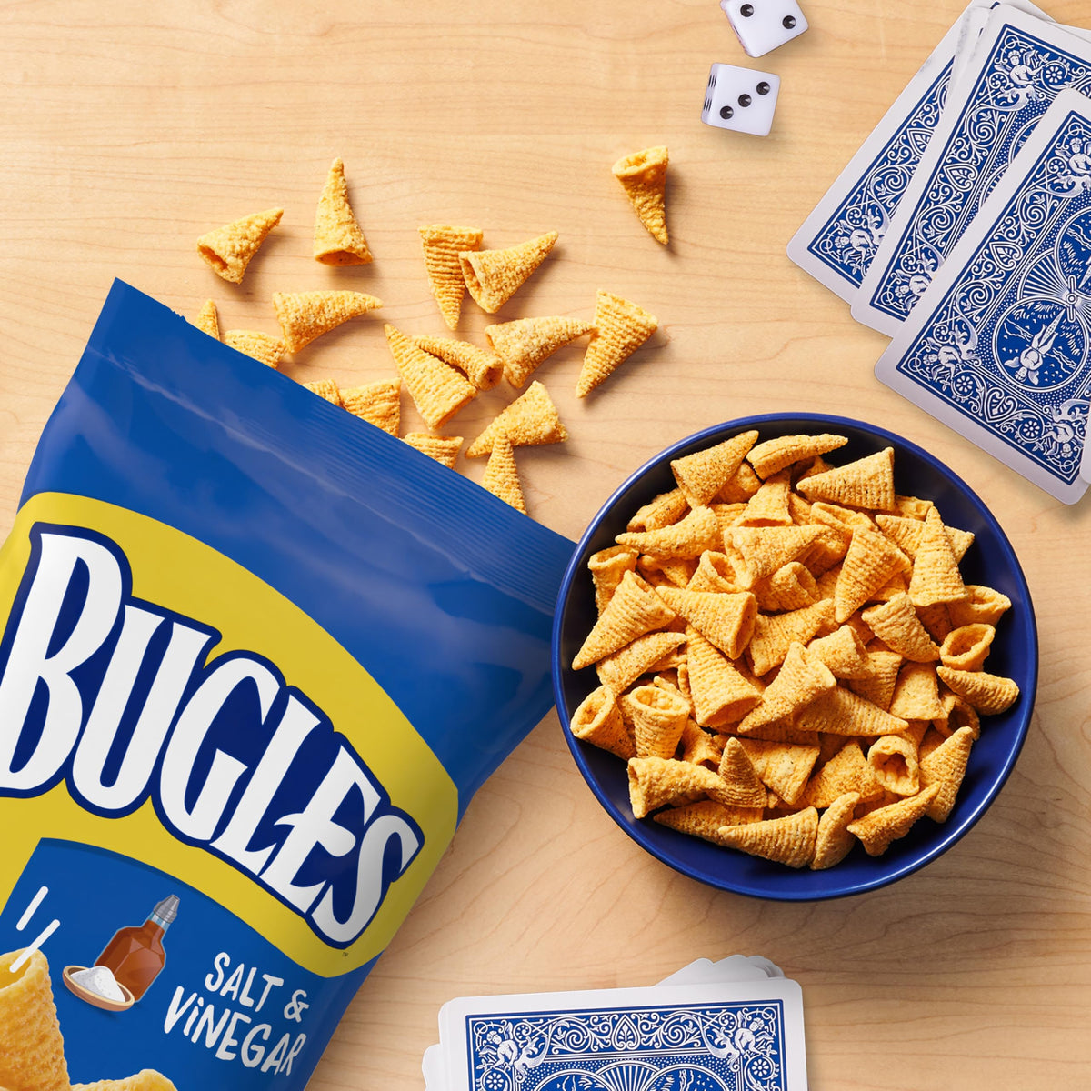 Bugles Salt and Vinegar Crispy Corn Snacks, 7.5 oz