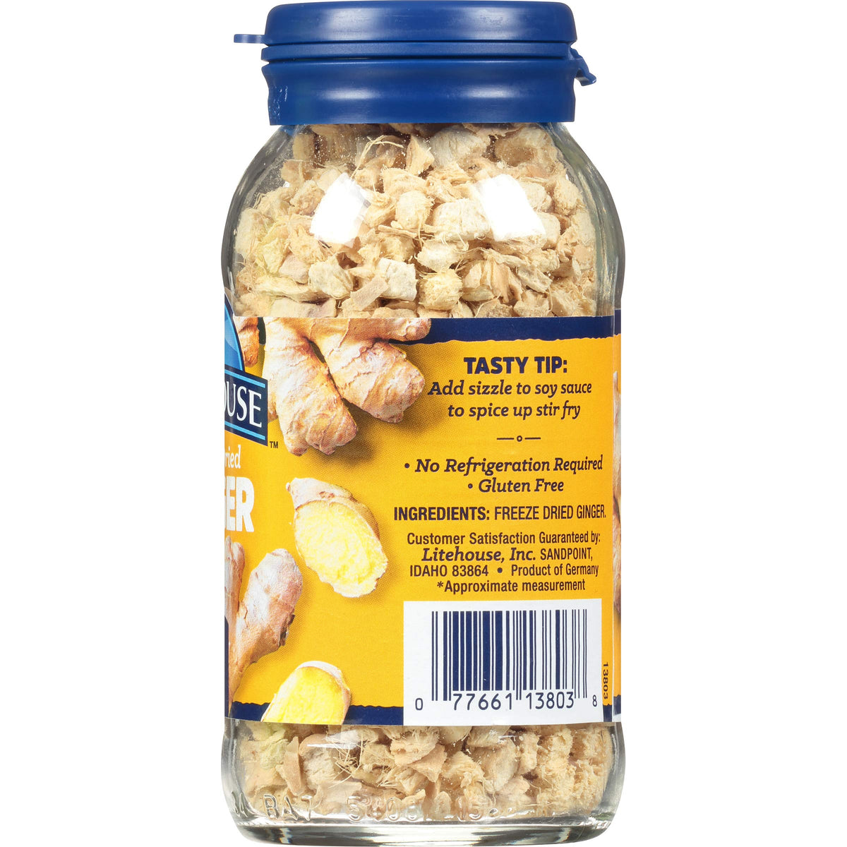 Litehouse Freeze Dried Ginger - Substitute for Fresh Ginger, Frozen Ginger, Equal to 4 Ginger Bunches, Organic Dried Ginger Root Seasoning, Non-GMO