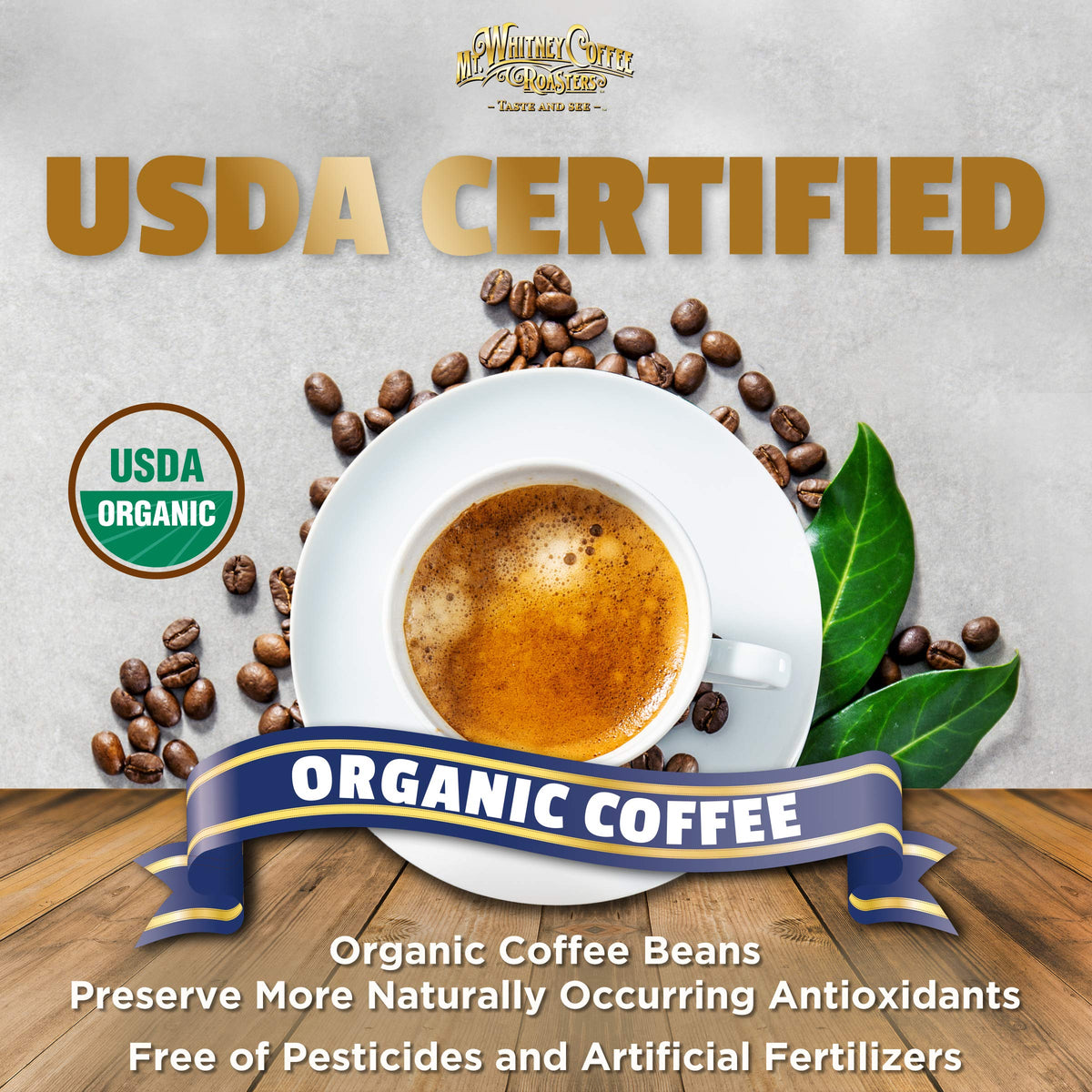 Mt. Whitney Organic Shade Grown, Low Acid Coffee from Peru (Ground, 5 Lb)