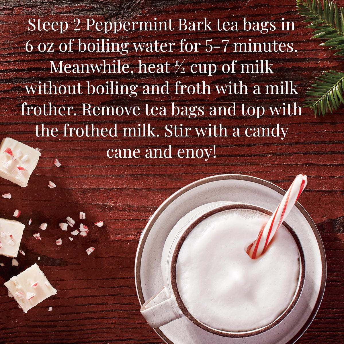 The Republic of Tea - Peppermint Bark, Cool Winter Herb Tea, 36 Tea Bags, Caffeine-Free