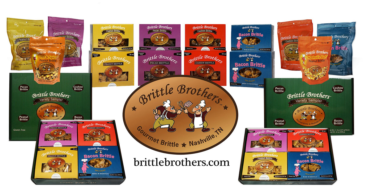Brittle Brothers Bacon Peanut Brittle - 16 oz Gift Box - Gourmet Candy