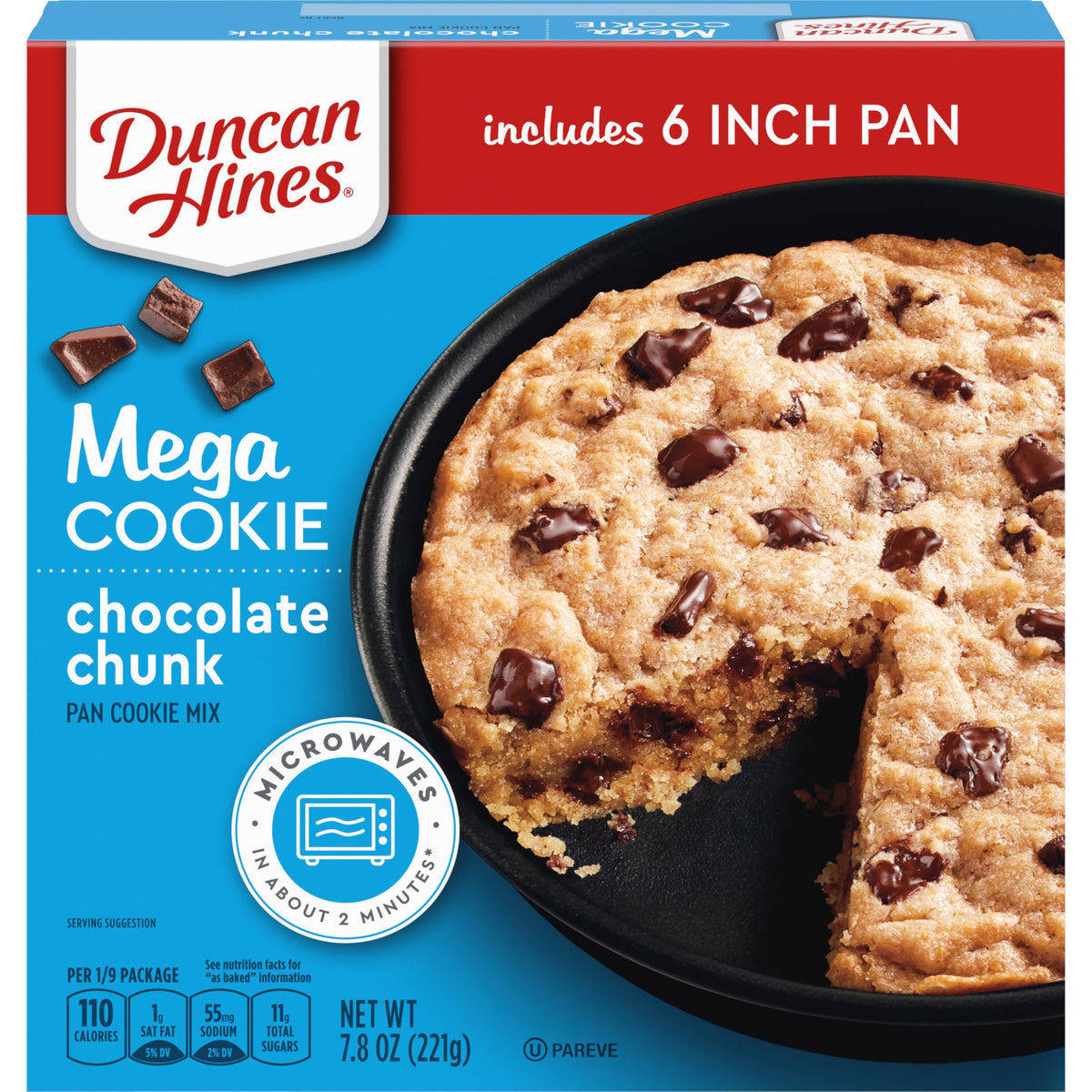 Duncan Hines MEGA Cookie Chocolate Chunk Pan Cookie Mix, 7.8 oz.