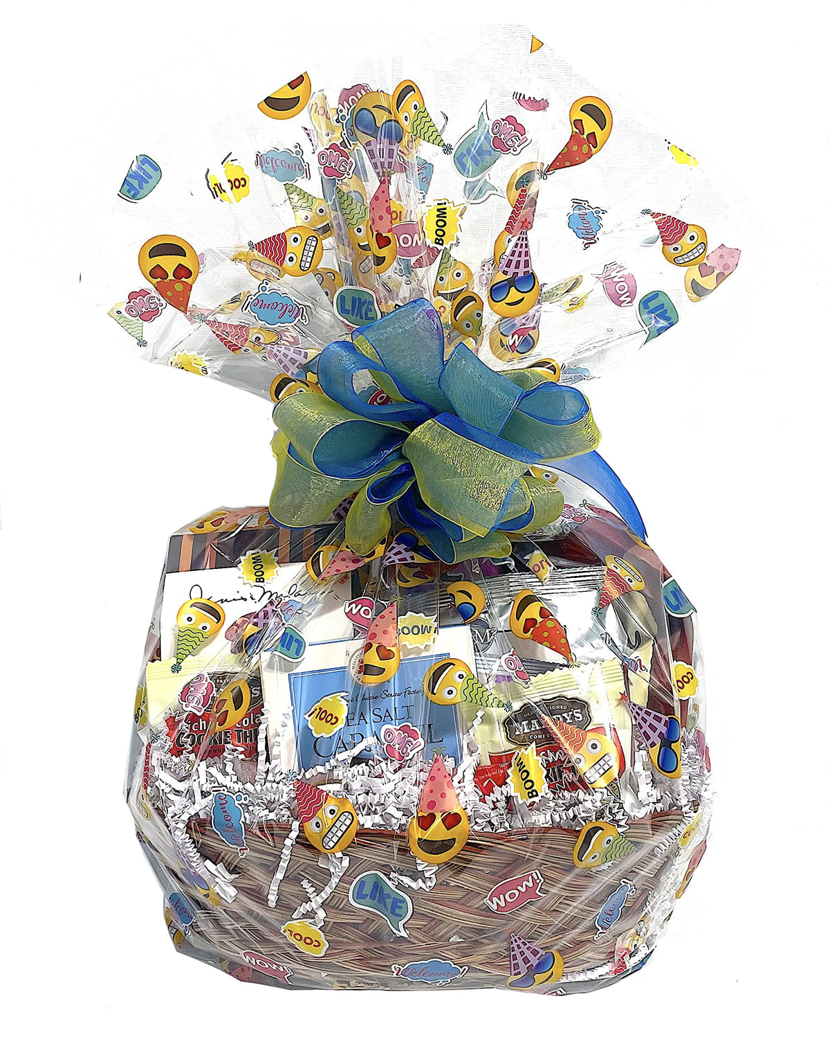 Hand-Crafted 22 Piece customizable chocolate gift basket of gourmet chocolates, cookies, and crunches. Tasty treats selected for businesses, clients