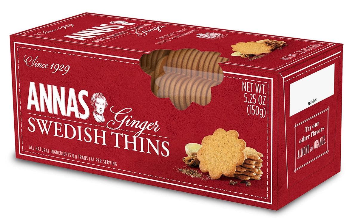 Anna's Ginger Thins Swedish Cookies 5.25 Oz (Pack of 12)