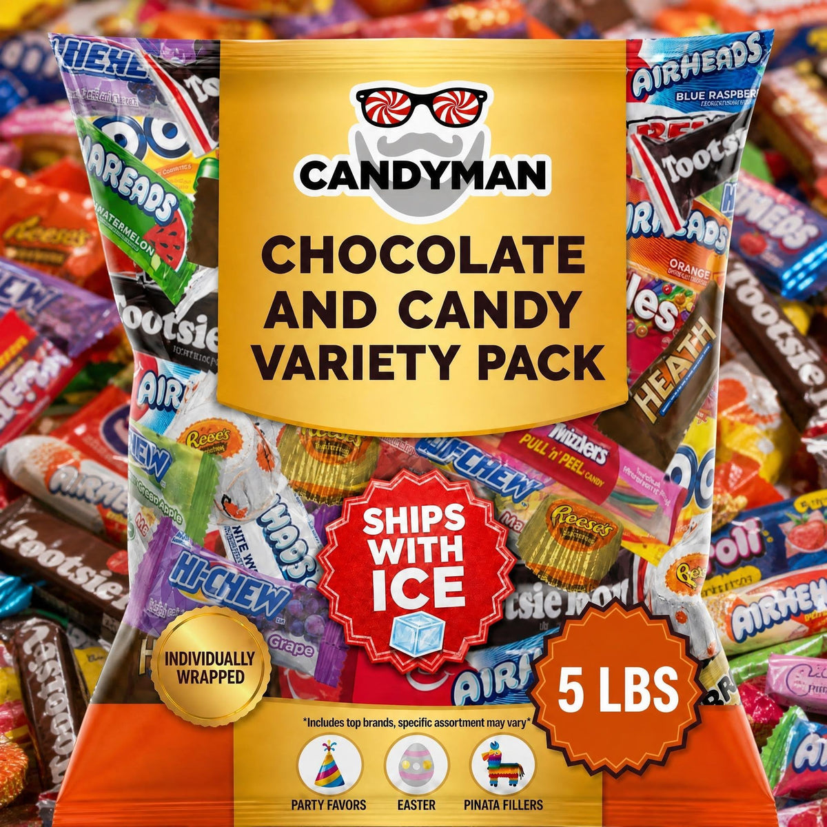 CANDYMAN 5 lb Chocolate Candy Variety Pack, Bulk, Individually Wrapped
