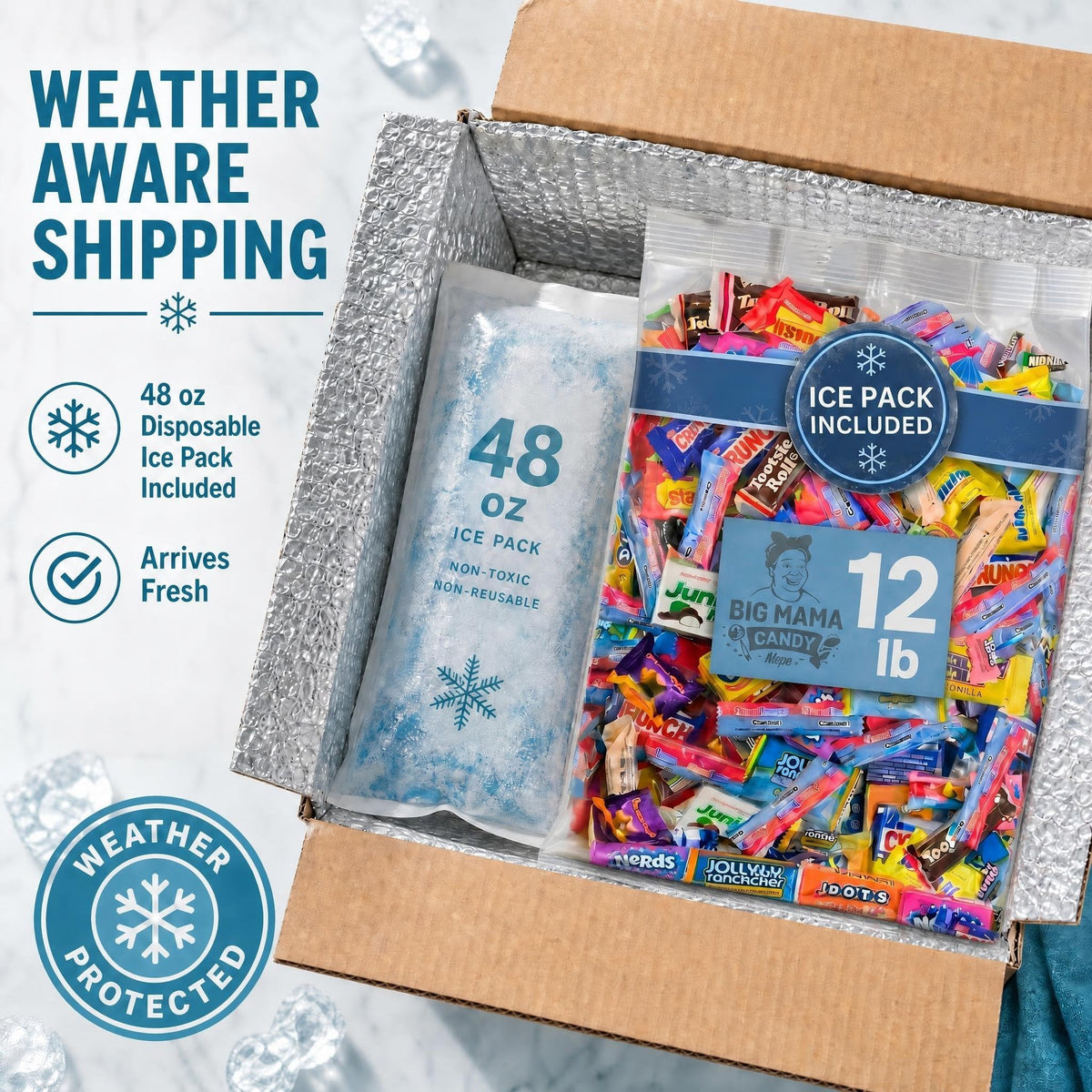 Big Mama Candy Bulk Assorted Gummy Sour Chocolate Mix 12 lb