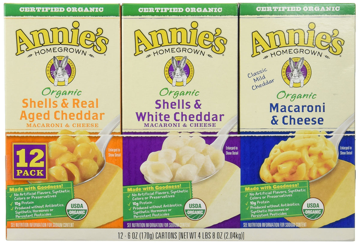 Annie's Organic Mac & Cheese Variety Pack (6 Ounce box, 12 Count)