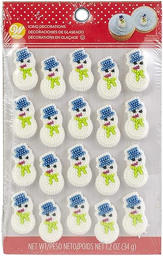 Wilton Mini Snowman Icing Decorations, 20-Count