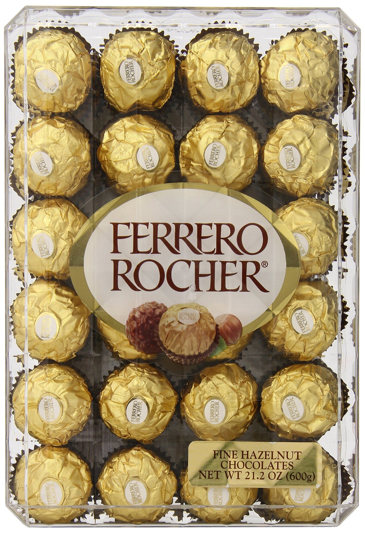 Ferrero Rocher Chocolate, Hazelnut, 48 Count