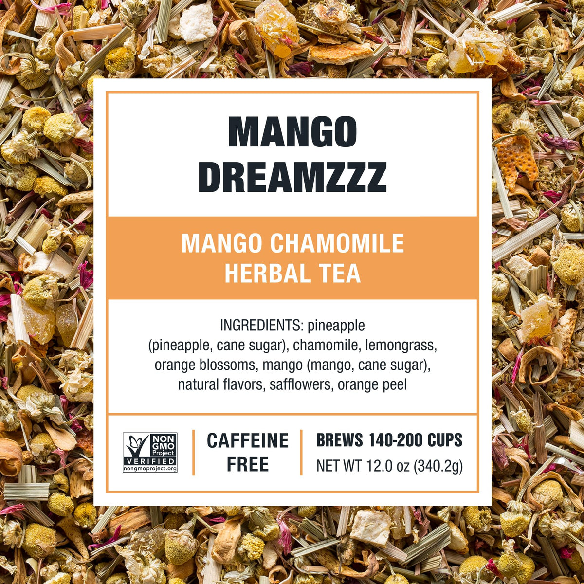 Tiesta Tea - Mango Dreamzzz Chamomile Loose Leaf Herbal Tea, Relaxing Chamomile & Lemongrass Blend, Caffeine-Free, Brew Hot or Iced, Makes Up to 200