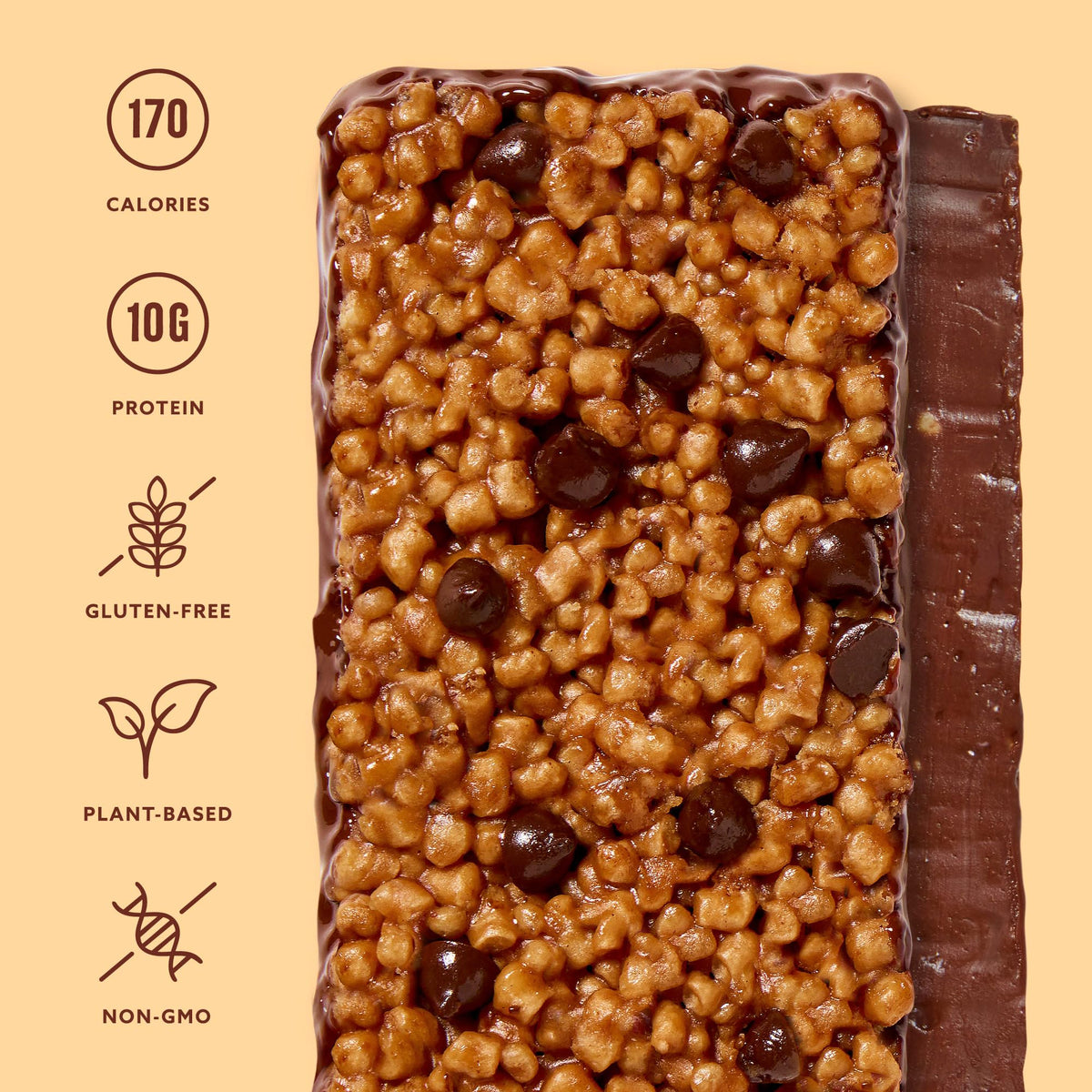 Mezcla Puff-Crispy Plant Based Protein Bars - Peanut Butter Chocolate - Healthy Snacks for Adults & Kids - Perfect School, Travel, & Office Snacks