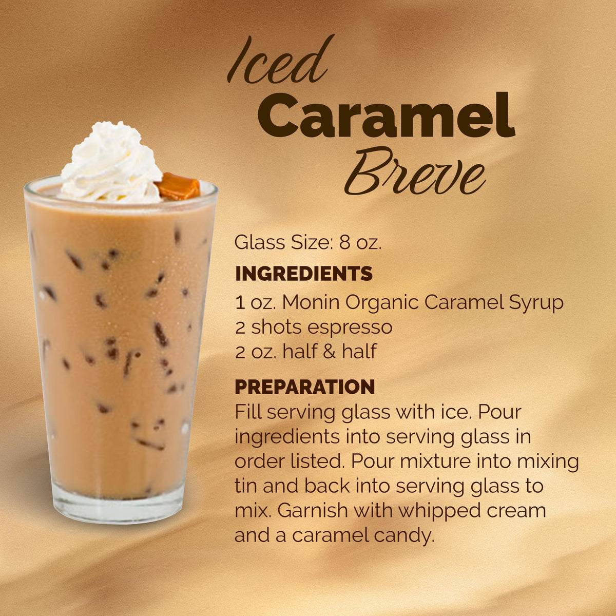 Monin - Organic Caramel Syrup | Premium Syrup for Coffee, Milkshakes, Cocktails & More (BPA-Free Glass Bottle, 750 ml)