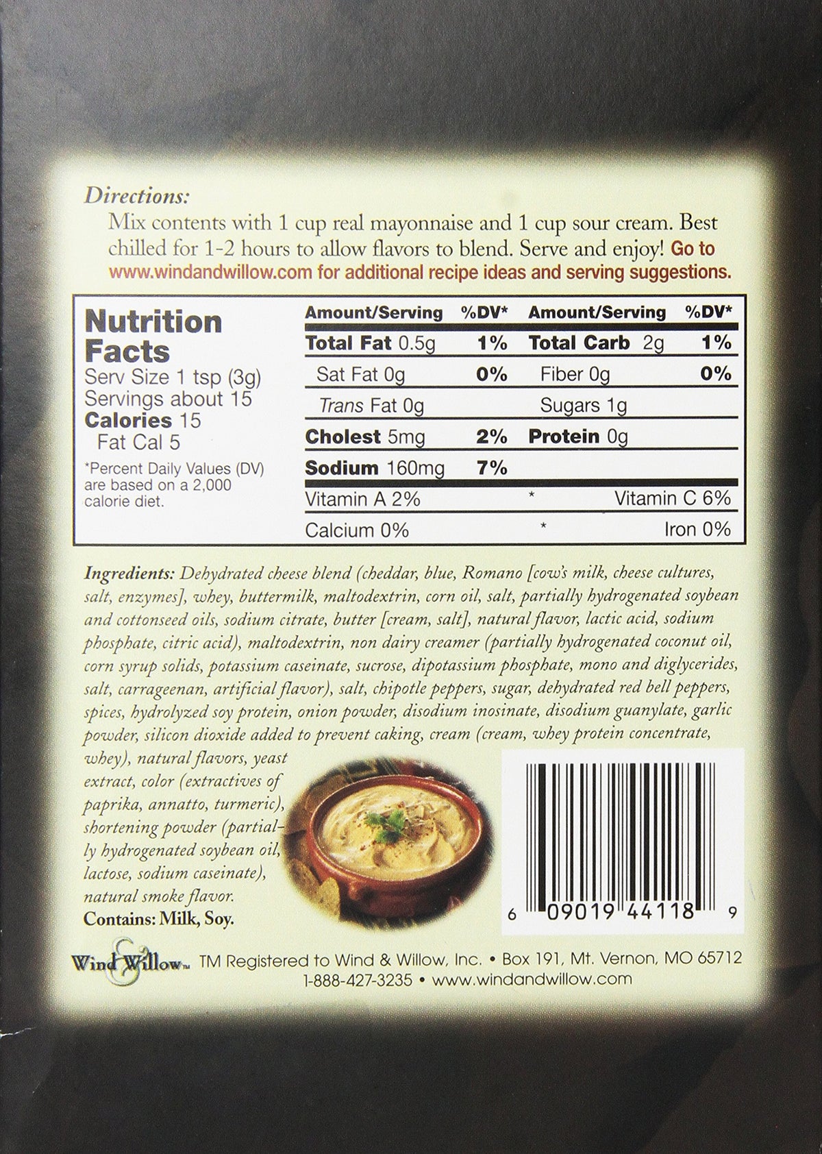 Wind & Willow Chipotle Cheddar Dip Mix