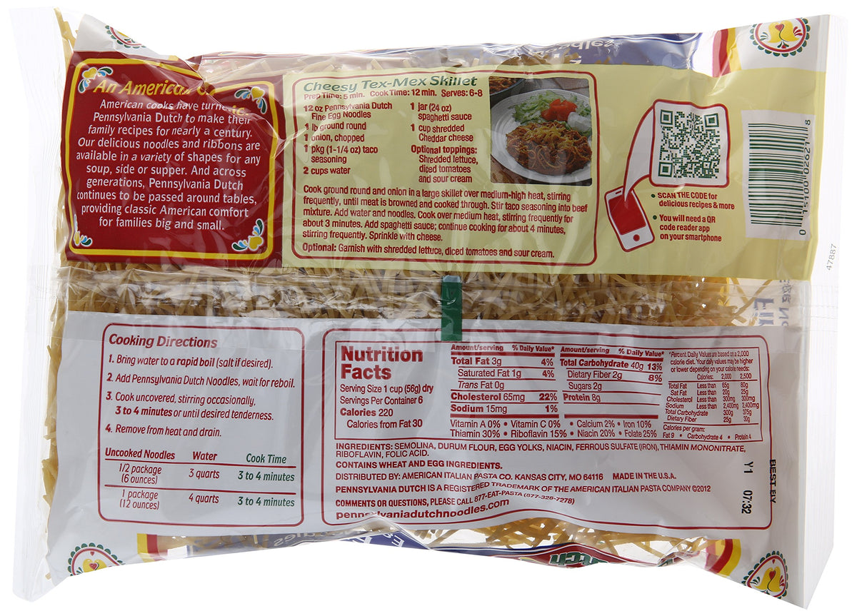 Pennsylvania Dutch Fine Egg Noodles 12 oz