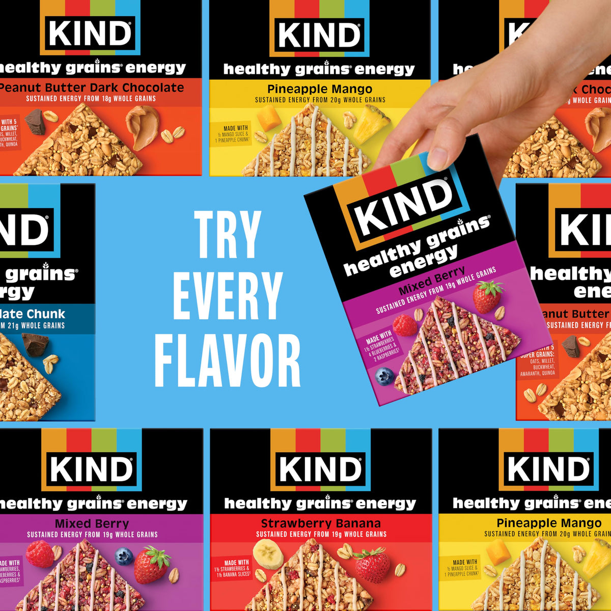 KIND Healthy Grains Energy Bars, Peanut Butter Dark Chocolate, Gluten Free, Healthy Snacks, 18g Whole Grains, 10 Count