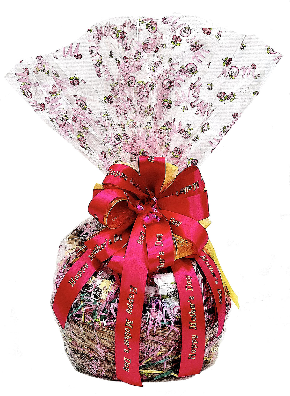 Mother's Day Premium Gourmet Gift Basket with Chocolate, candy, cookies, and snacks Hand-Crafted and customizable for Mom. (22 Piece)