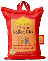 Asian Kitchen Ponni Boiled Rice 20-Pound Bag, 20lbs (9.08kg) Short Grain Par Boiled Rice ~ All Natural | Gluten Free | Vegan | Indian Origin | Export