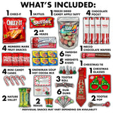 Fun Flavors Box Christmas Variety Pack Gift Basket Care Package (50 Count) Stocking Stuffers, Candy, Chips, Freeze Dried Candy, College Student Snack