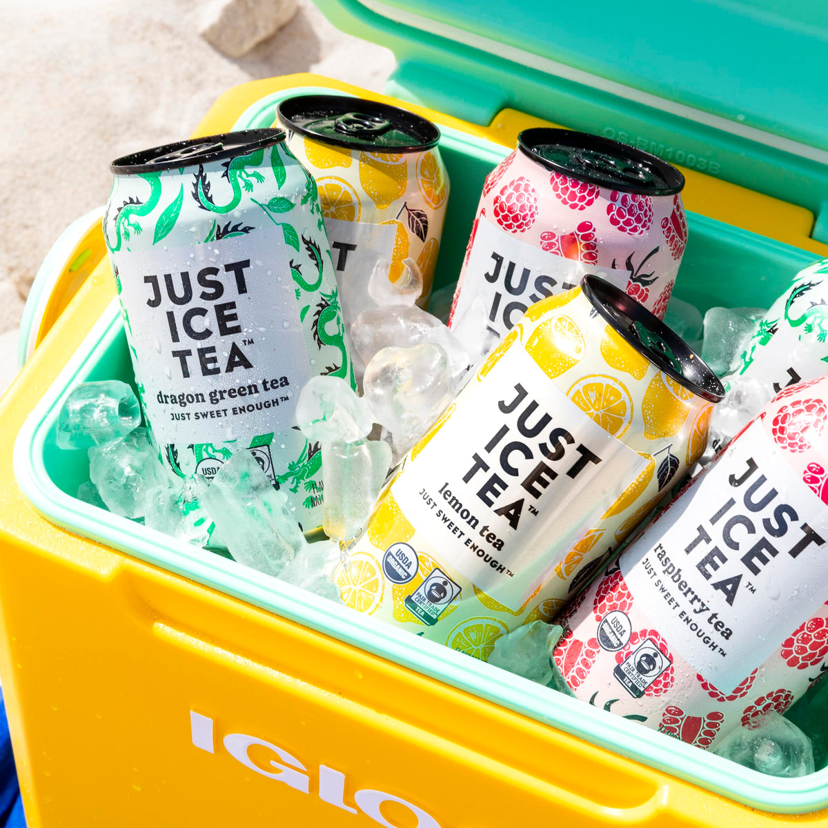 Just Ice Tea, Lemon Flavored Black Iced Tea, 4-Pack (12oz Cans), USDA Certified Organic, Real Brewed, Low Calorie, No Artificial Sweeteners, Fair