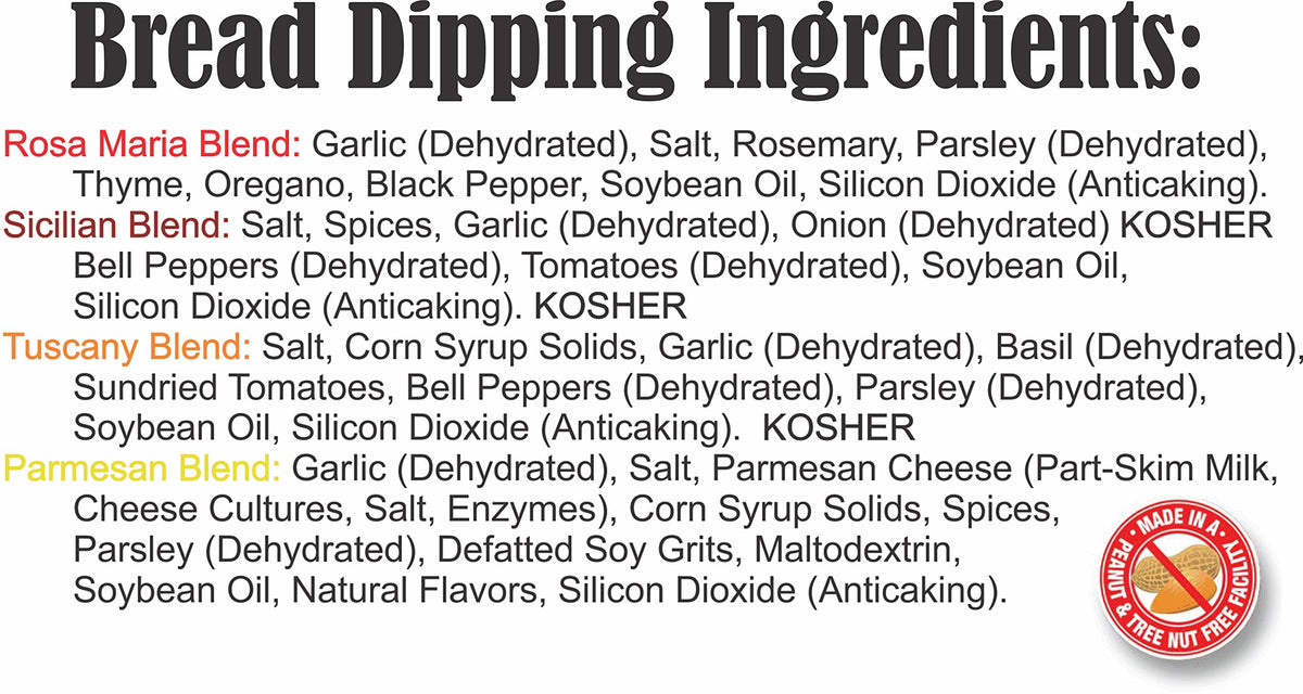 Bread Dipping Seasonings - Dean Jacob's 4 Spice Variety Pack