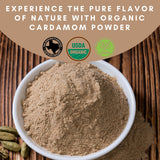 SPICY ORGANIC Cardamom Powder for Culinary Delights - Bulk Pack 10 LBS (160 oz) - Perfect for Flavoring Coffee, Baking, and Cooking - USDA Organic