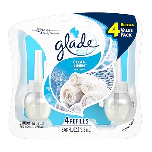 Glade Plugins Scented Oil Air Freshener Refill - Clean Linen - 2.68 oz - 4 ct