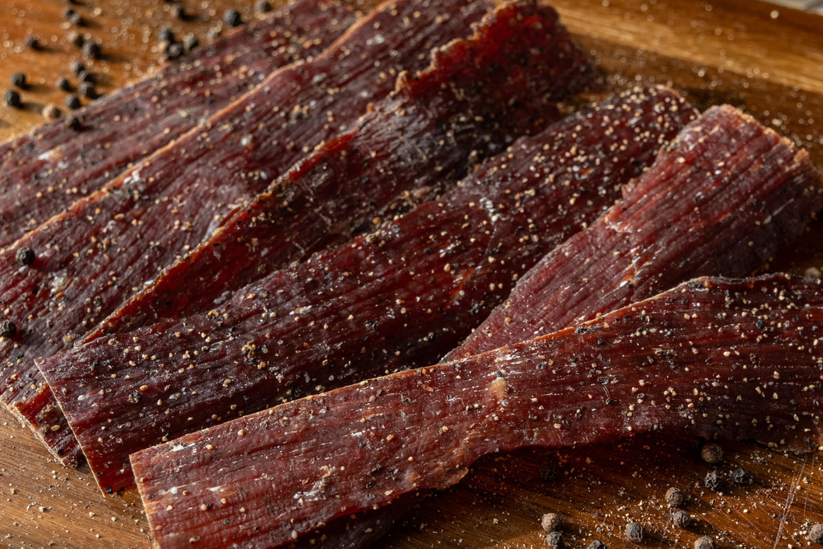 Enjoy Old Fashion Peppered Beef Jerky 20 oz Jar (Pack of 1) | 32 Count | Traditional Style | High Protein | Low Fat | No Trans Fat | No Preservatives