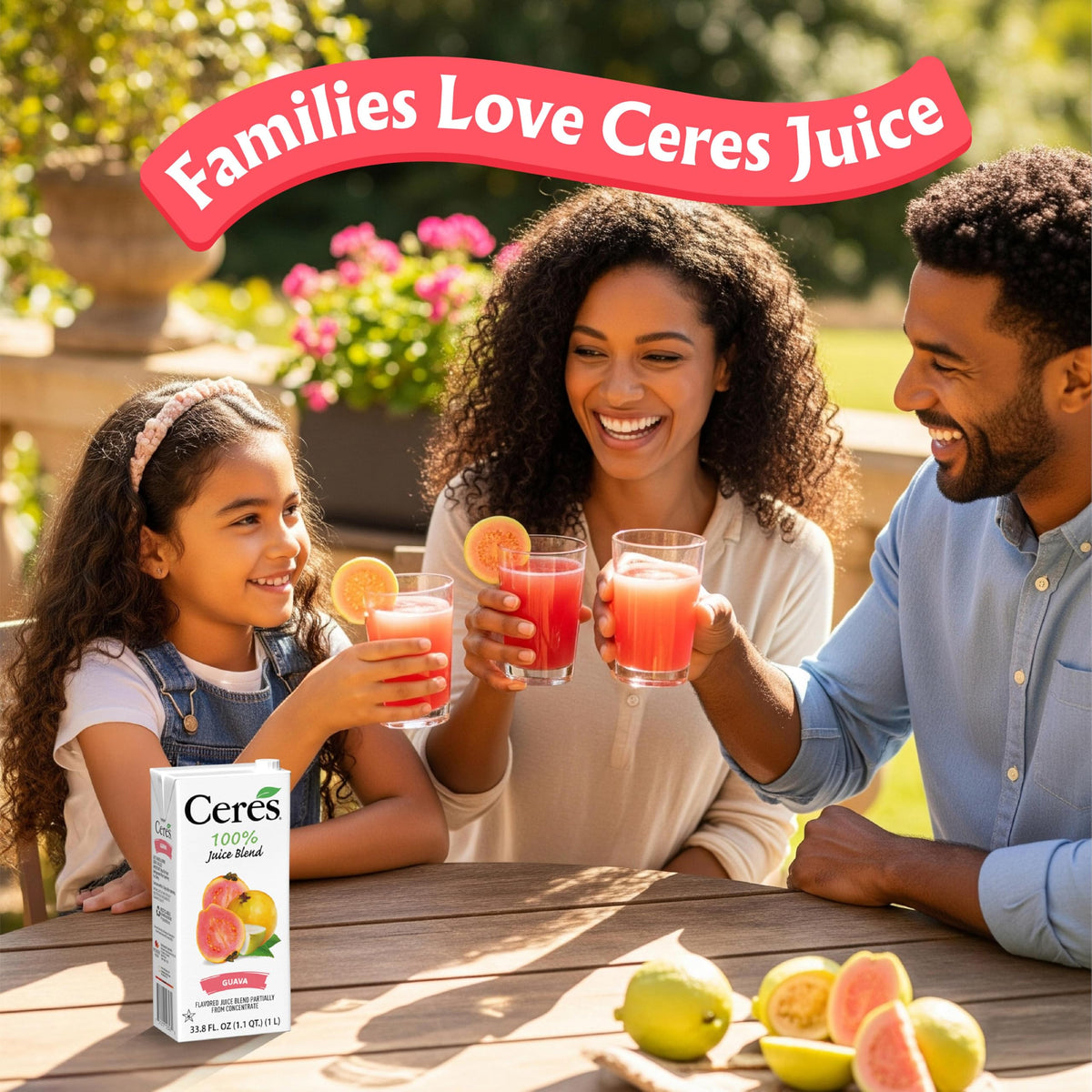 Ceres Guava Juice Blend, 3-Pack - 100% Natural, Rich in Vitamin C, No Added Sugar, Artificial Colors, or Flavors, Kosher Certified, 33.8 Oz Ea (1