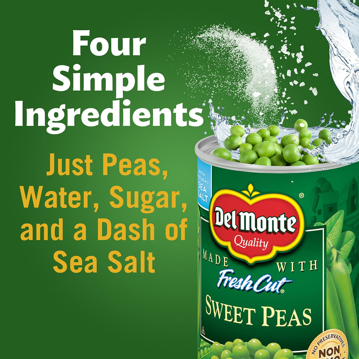 Del Monte Canned Sweet Peas, 15 oz Can