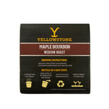 Yellowstone Maple Bourbon Medium Roast Coffee, Single Serve Recyclable Pods/Cups, 100% Arabica Beans, 12 Count