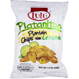 LULU Platanitos, Plantain Chips with Lemon, Gluten-Free, 1.4oz Bag (Pack of 24, Total of 33.6 Oz)