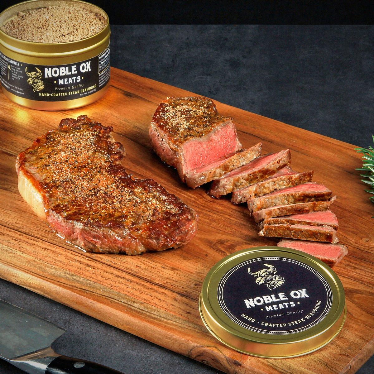 Noble Ox Hand-Crafted Meats Seasoning for Steak, Chicken, and Veggies - 6 oz (170g) Aromatic Herb & Spice Blend (Two Pack)