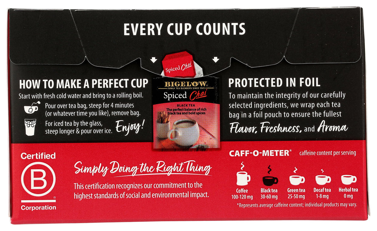 Bigelow Spiced Chai Tea (6x20 Bag )