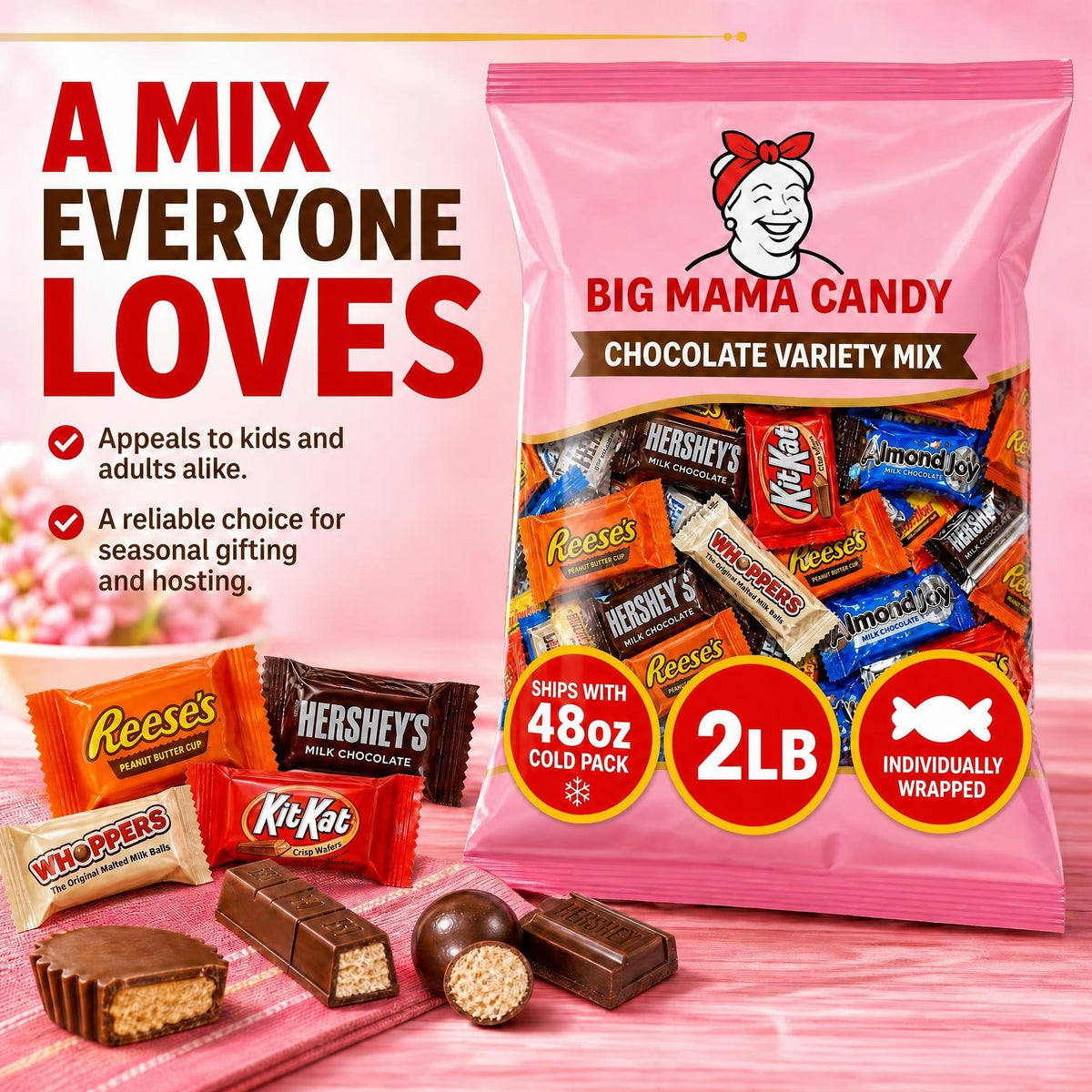 Big Mama Candy Chocolate Candy Variety Pack No Nuts 2 lb