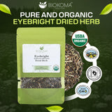 Biokoma Organic Eyebright Dried Herb 1.76oz Euphrasia Officinalis Loose Herbal Tea USDA Organic Herbal Tea - Resealable Moisture Proof Pouch, No