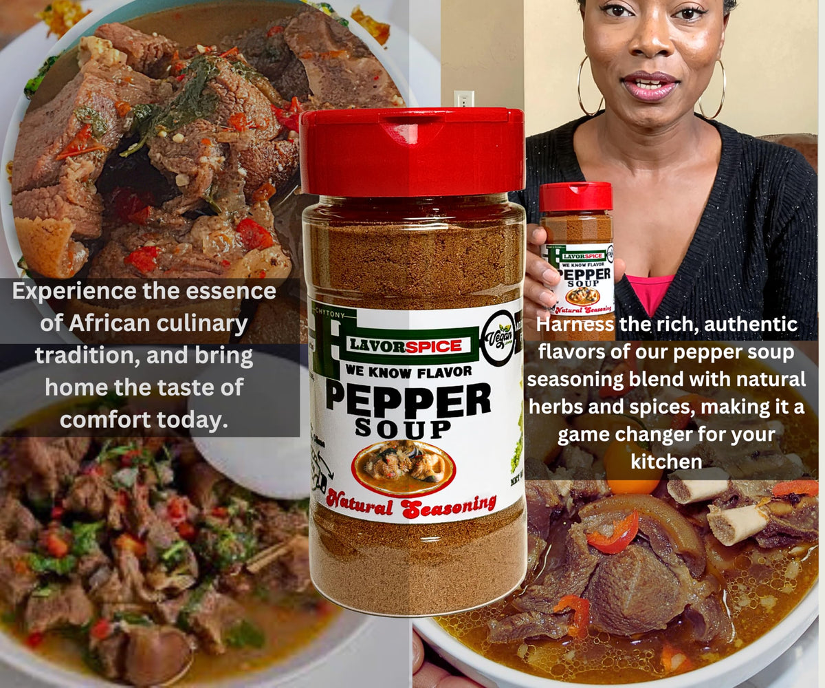 Pepper Soup Seasoning 8oz | Crafted with 100% African Premium Traditional Local Natural Herbs and Spices With No Additives, Salt Free, Sugar Free, MSG
