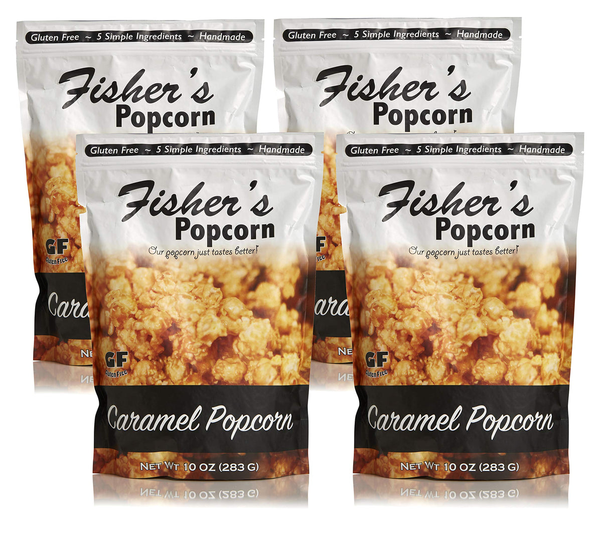 Fisher's Popcorn | Caramel Flavor | 10oz Bag | 4-Pack