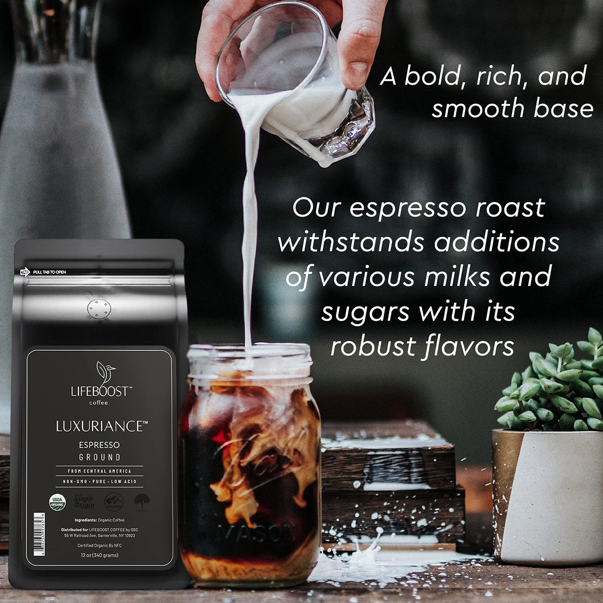 Lifeboost Espresso Ground Coffee - Non-GMO Low Acid Single Origin USDA Organic Espresso Coffee - Third Party Tested For Mycotoxins & Pesticides