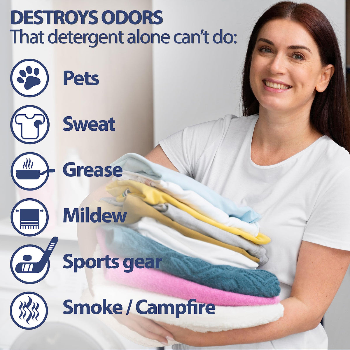 Nature Clean Stink Bombs Laundry Odor Eliminator Pods for Clothes, Removes Pet, Sweat, Grease, Mildew & Sports Odors, Laundry Deodorizer for Home Use