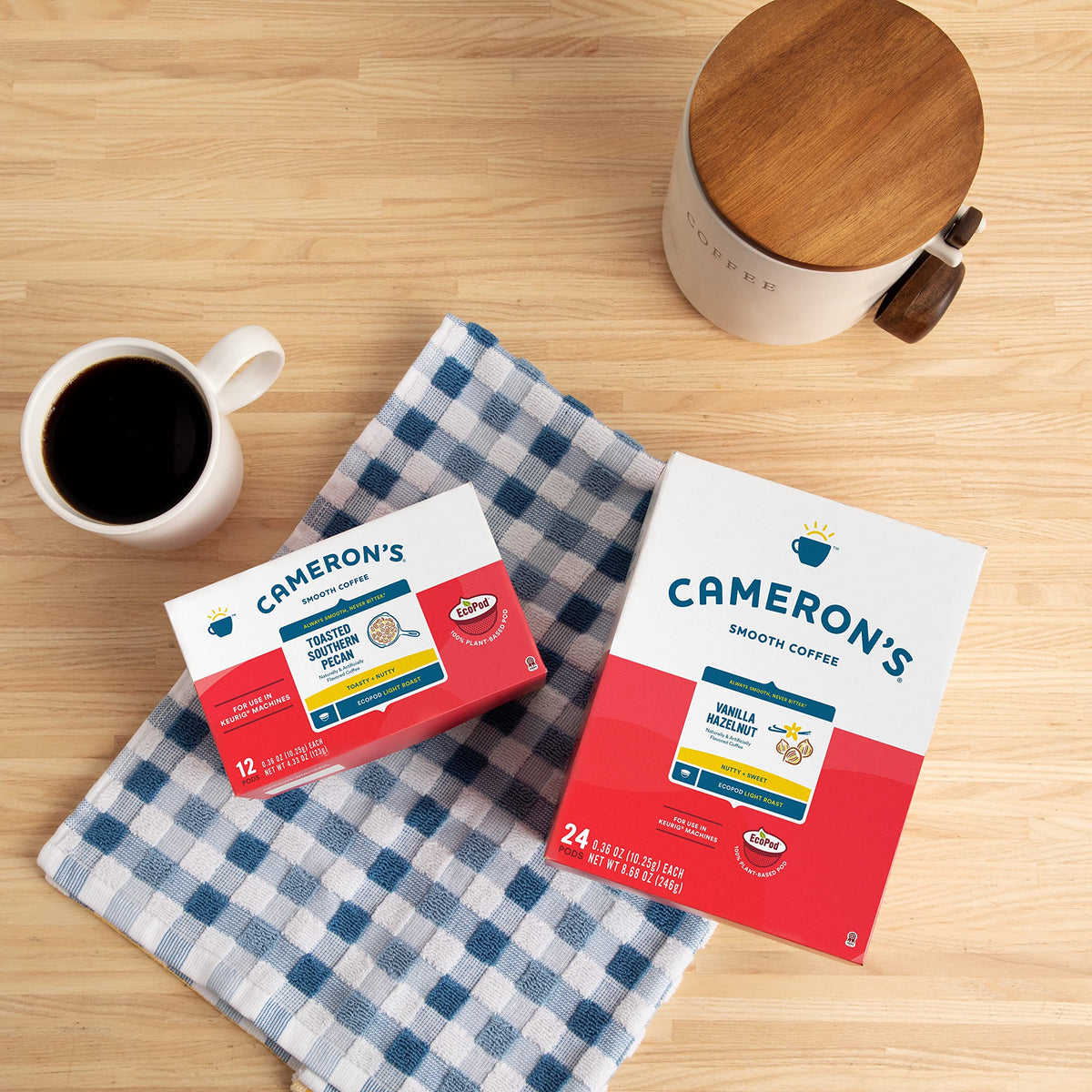 Cameron's Coffee Single Serve Pods, Decaf Vanilla Hazelnut, 72 Count (Pack of 1)