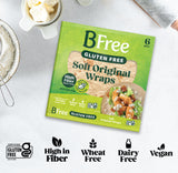 BFree Gluten Free Soft Original Wraps, Super Soft Easy Rolling Tortilla Wraps, High Fiber & Protein Vegan Dairy Free Wheat Free Keto Kosher Flatbread