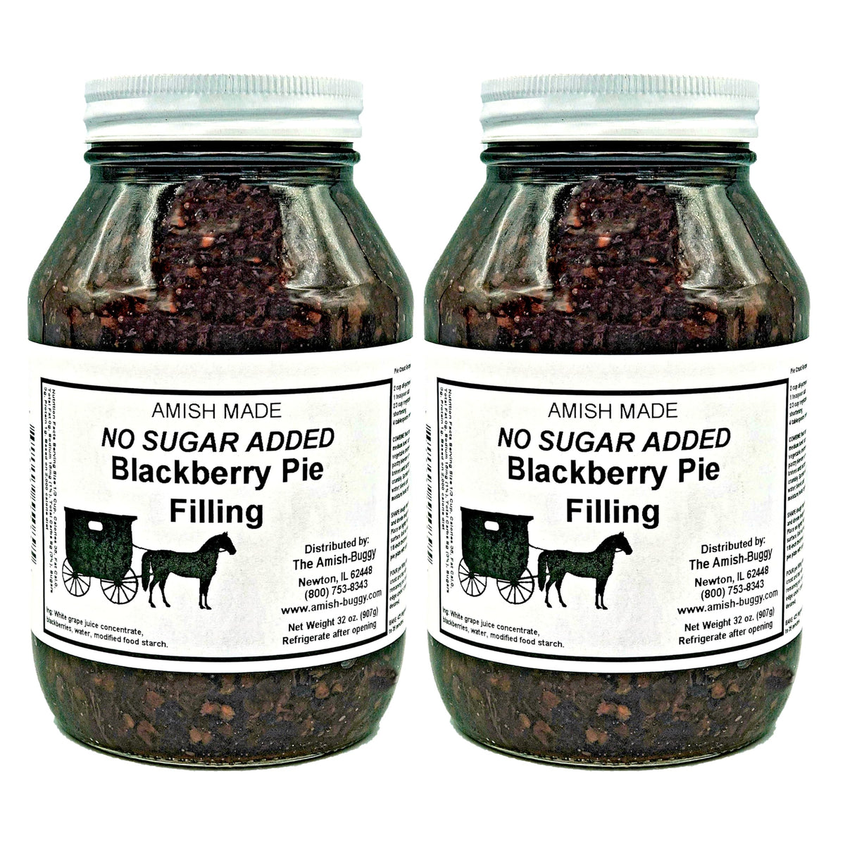 Amish Pie Filling - TWO 32 Oz Jars (Blackberry NSA)