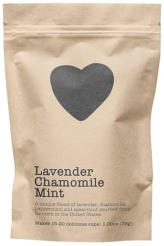 Lavender Chamomile Mint, 15-20 Servings, Eco-Conscious Zip Pouch, Caffeine Free, Pure Loose Leaf Tea Grown in America, 1.00 Ounce (Small)
