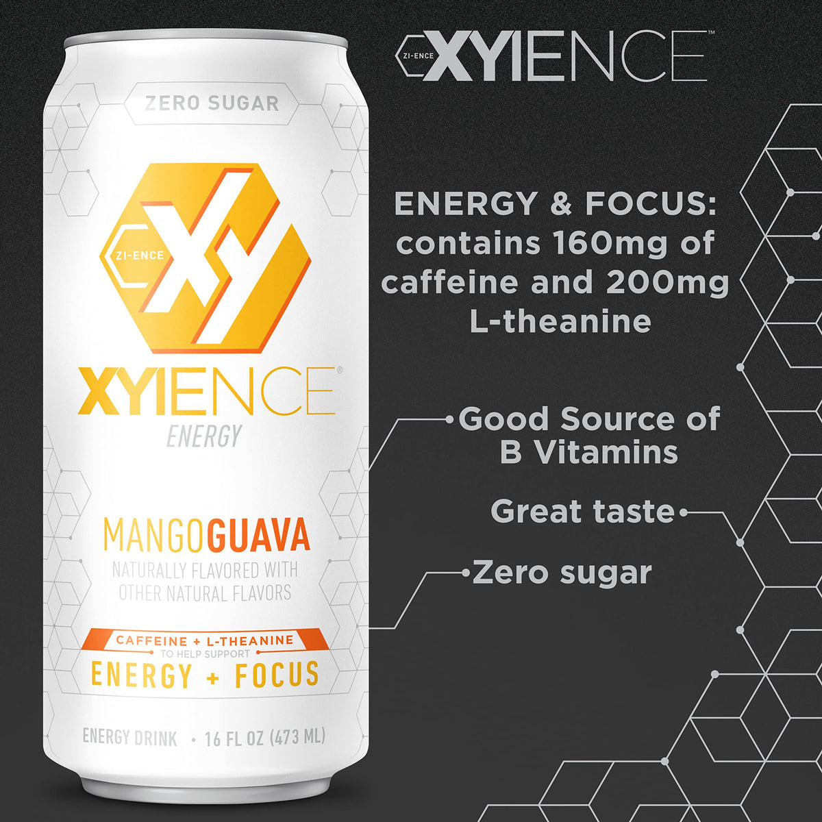 Xyience Mango Guava Energy Drink, 16 fl oz can (Pack of 12)