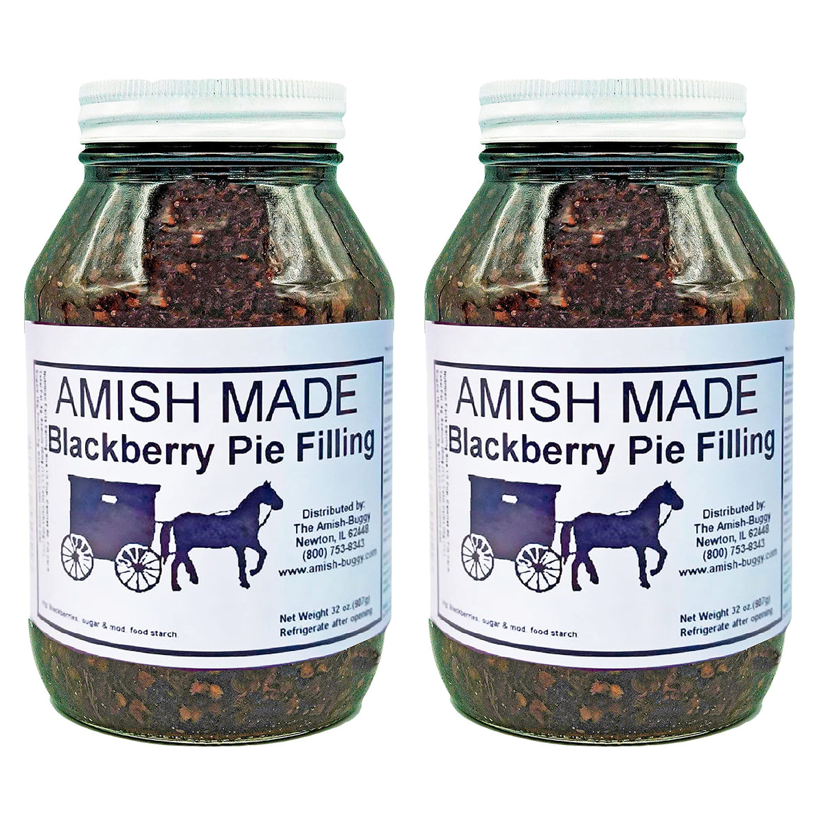 Amish Pie Filling - TWO 32 Oz Jars (Blackberry)